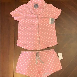 Pajama short-sleeve shirt and shorts set